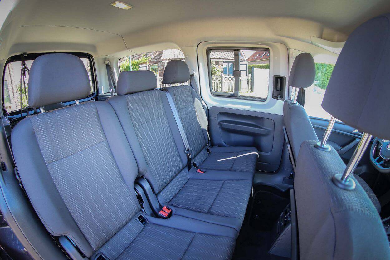 In the wheelchair accessible car, 5 seats are kept + 1 wheelchair access