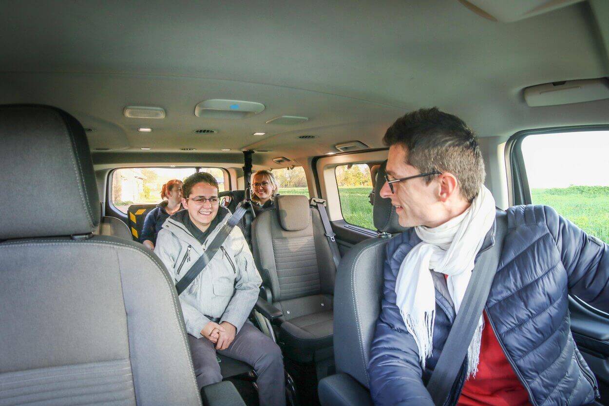 Togetherness is assured into the wheelchair-friendly car for hire !