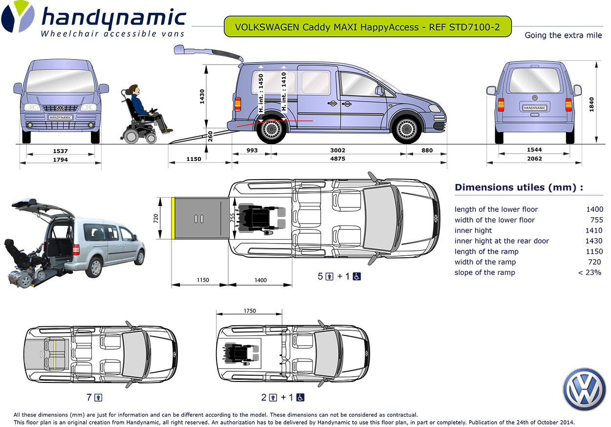 Click here to see the Volkswagen Caddy Maxi's floor plan