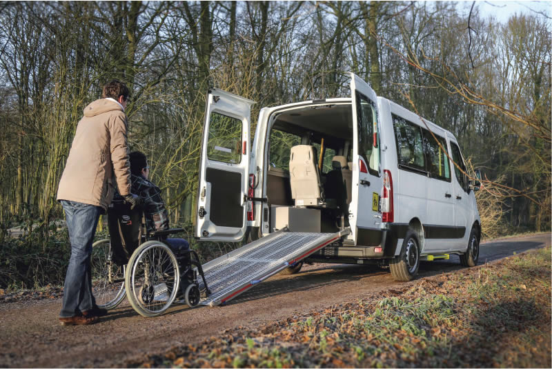 Wheelchair accessible vans for several disabled people using wheelchairs