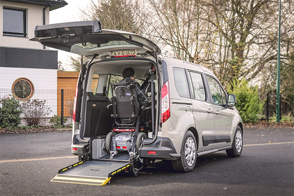 Thanks to the large lowered floor, even people with a big electric wheelchair can fit into this wheelchair-friendly car Thanks to the large lowered floor, even people with a big electric wheelchair can fit into this wheelchair-friendly car